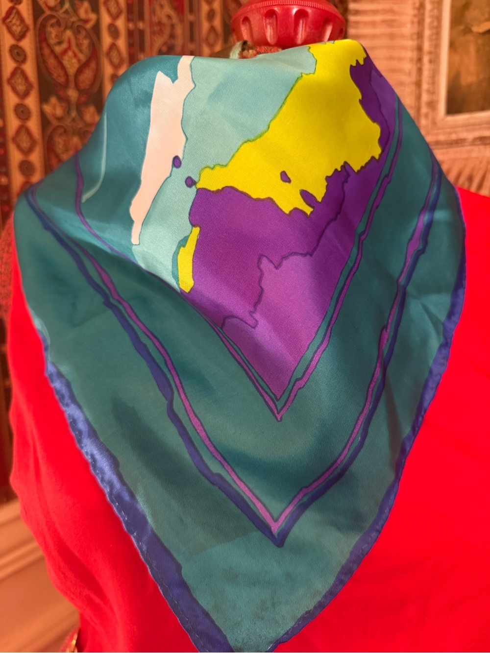VTG 80's "Gathering of Nature" Japanese Acetate Scarf